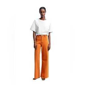 Zara The Marine Straight in Orange High Waist Wide Legged Pants NWT